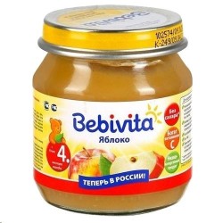 Пюре, Bebivita (Бебивита) 100 г яблоко без сахара с 4 мес